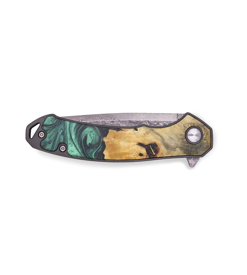 EDC Wood+Resin Pocket Knife - Royalty (Green, 714930)