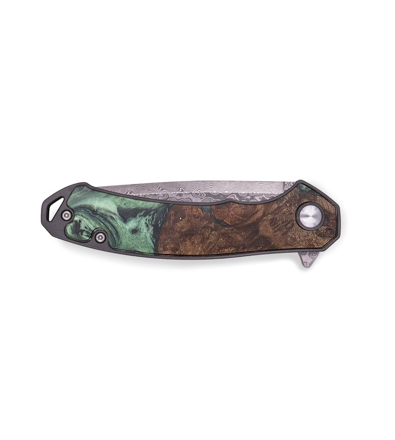 EDC Wood+Resin Pocket Knife - Nataly (Green, 714933)