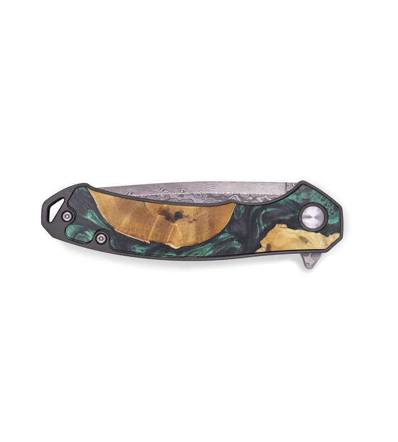EDC Wood+Resin Pocket Knife - Sheryl (Green, 714936)