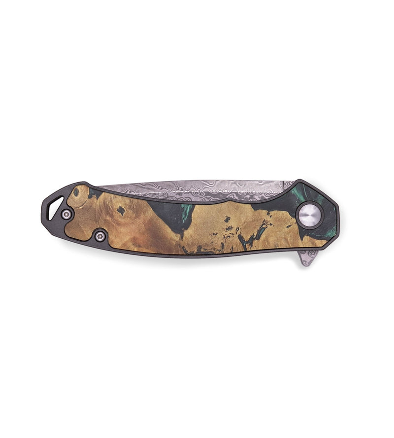 EDC Wood+Resin Pocket Knife - Lydia (Green, 714942)