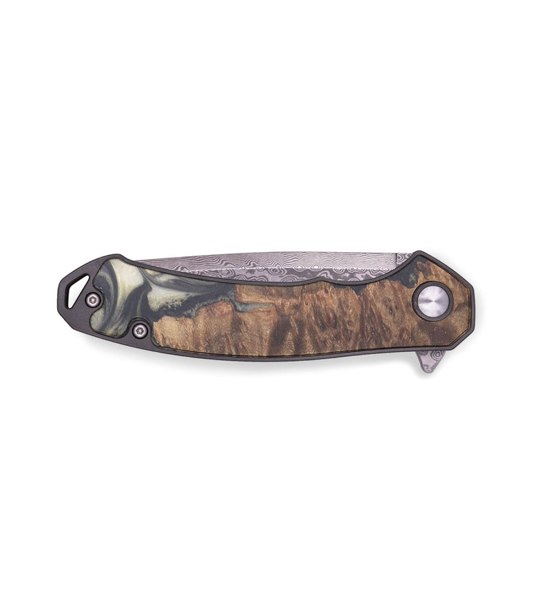 EDC Wood+Resin Pocket Knife - Amie (Black & White, 715872)