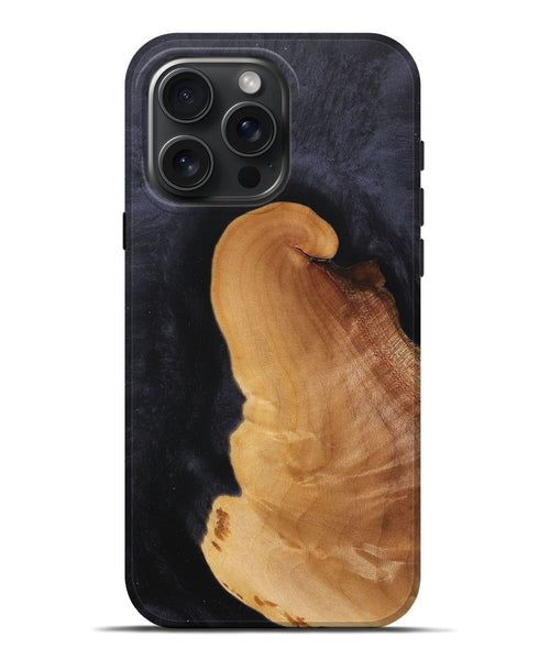 iPhone 16 Pro Max Wood+Resin Live Edge Phone Case - Camille (Pure Black, 716108)