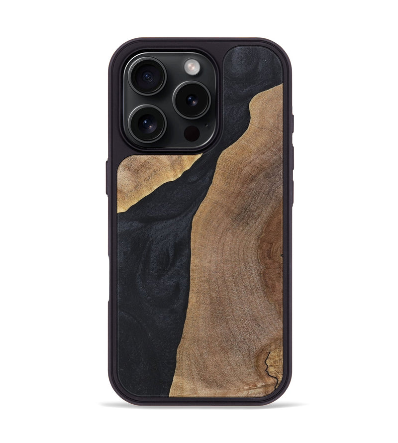 iPhone 16 Pro Wood+Resin Phone Case - Bianca (Pure Black, 718608)