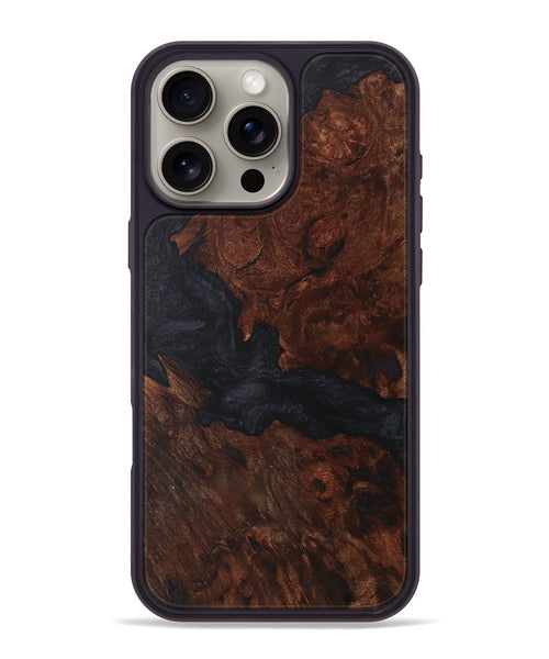 iPhone 16 Pro Max Wood+Resin Phone Case - Ariana (Pure Black, 718621)