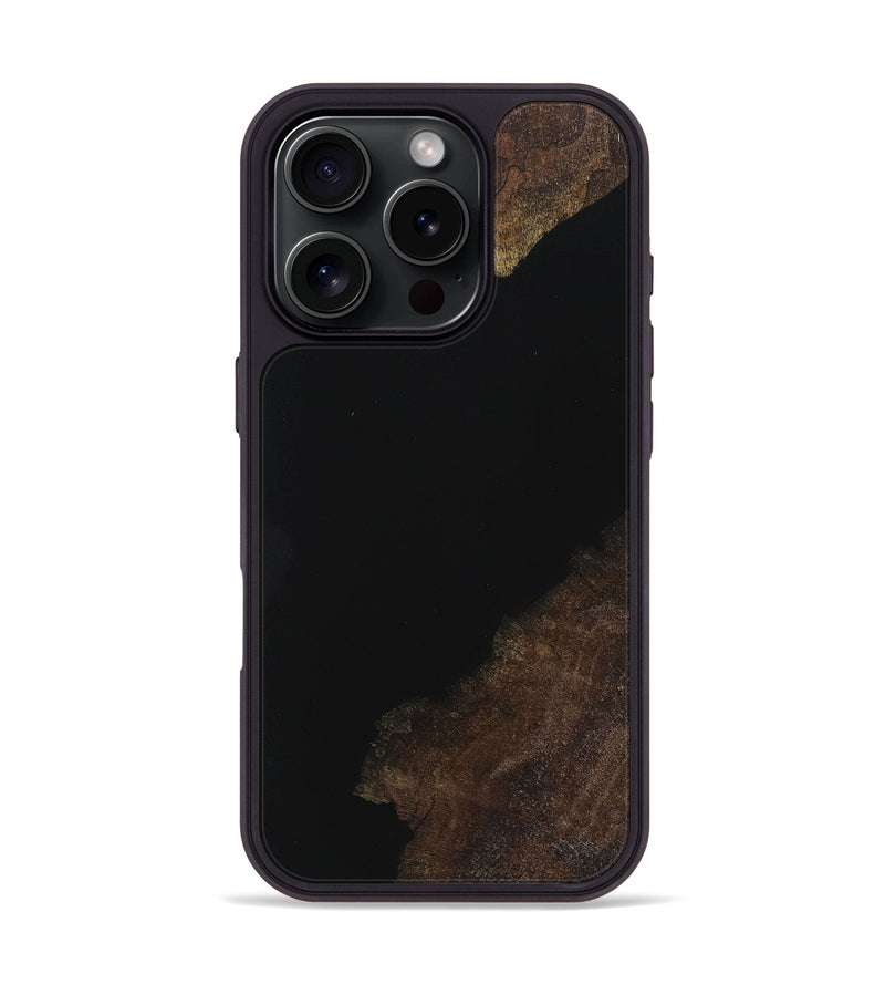 iPhone 16 Pro Wood+Resin Phone Case - River (Pure Black, 719989)