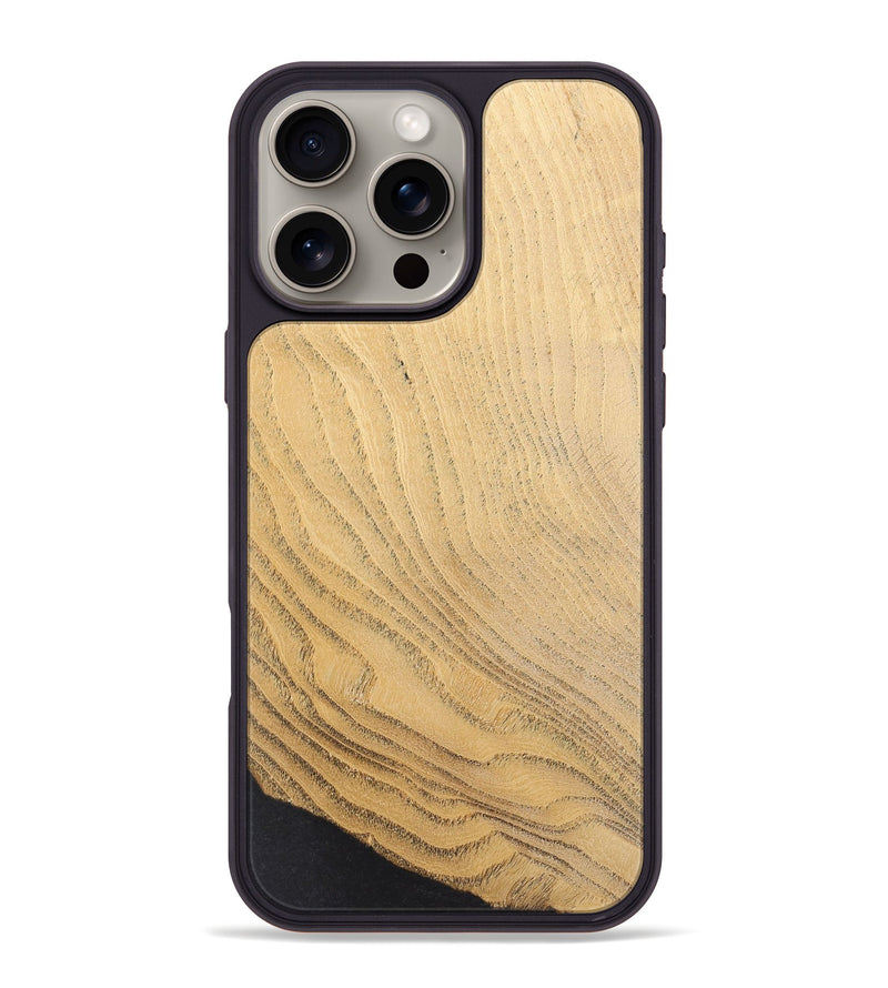 iPhone 16 Pro Max Wood+Resin Phone Case - Joni (Wood Burl, 720414)