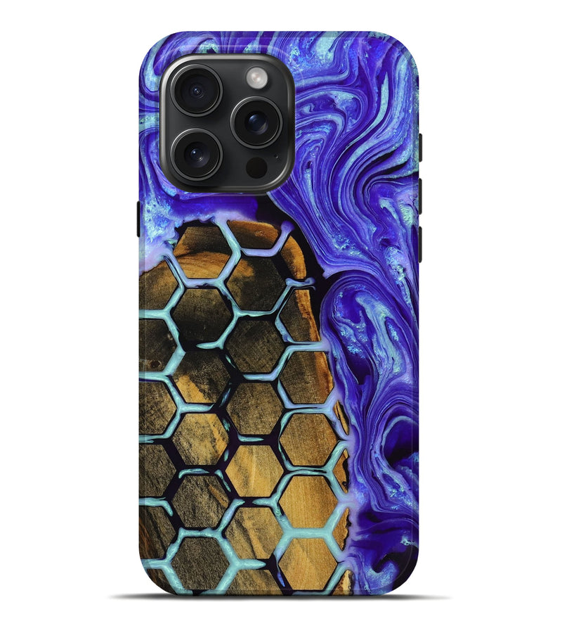 iPhone 16 Pro Max Wood+Resin Live Edge Phone Case - Dylan (Pattern, 721037)