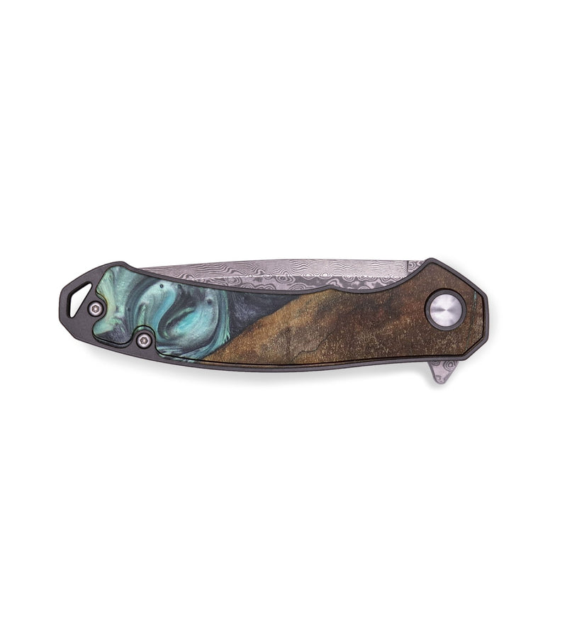 EDC Wood+Resin Pocket Knife - Mikaela (Green, 722890)