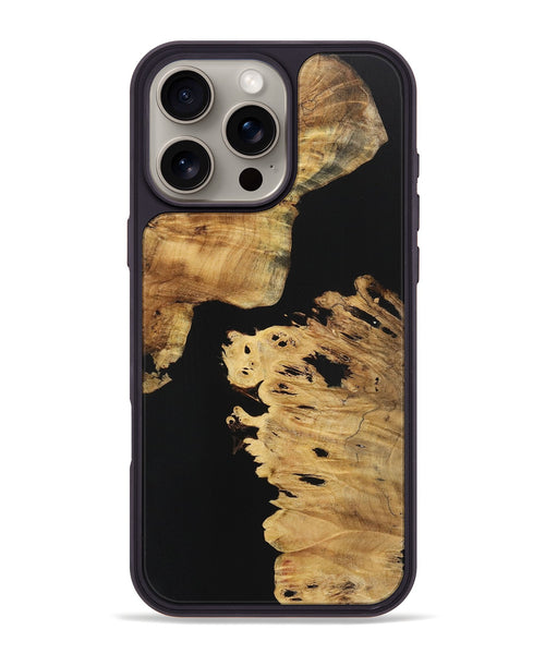 iPhone 16 Pro Max Wood+Resin Phone Case - Annie (Pure Black, 723172)