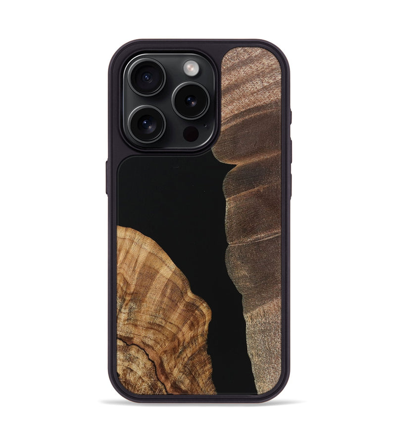 iPhone 15 Pro Wood Phone Case - Antoinette (Pure Black, 723343)