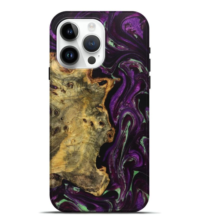 iPhone 15 Pro Max Wood Live Edge Phone Case - Angelo (Purple, 724121)