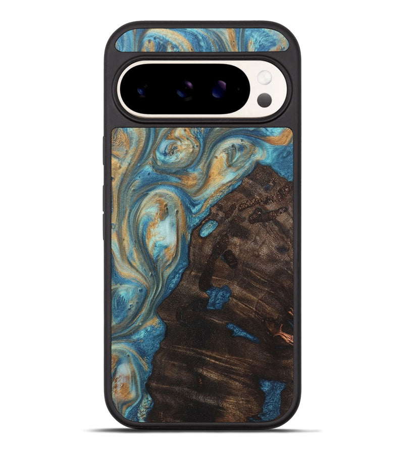 Pixel 9 Pro XL Wood Phone Case - Issac (Teal & Gold, 724798)