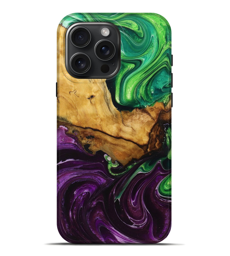 iPhone 16 Pro Max Wood Live Edge Phone Case - Nicolas (Ombre, 725589)