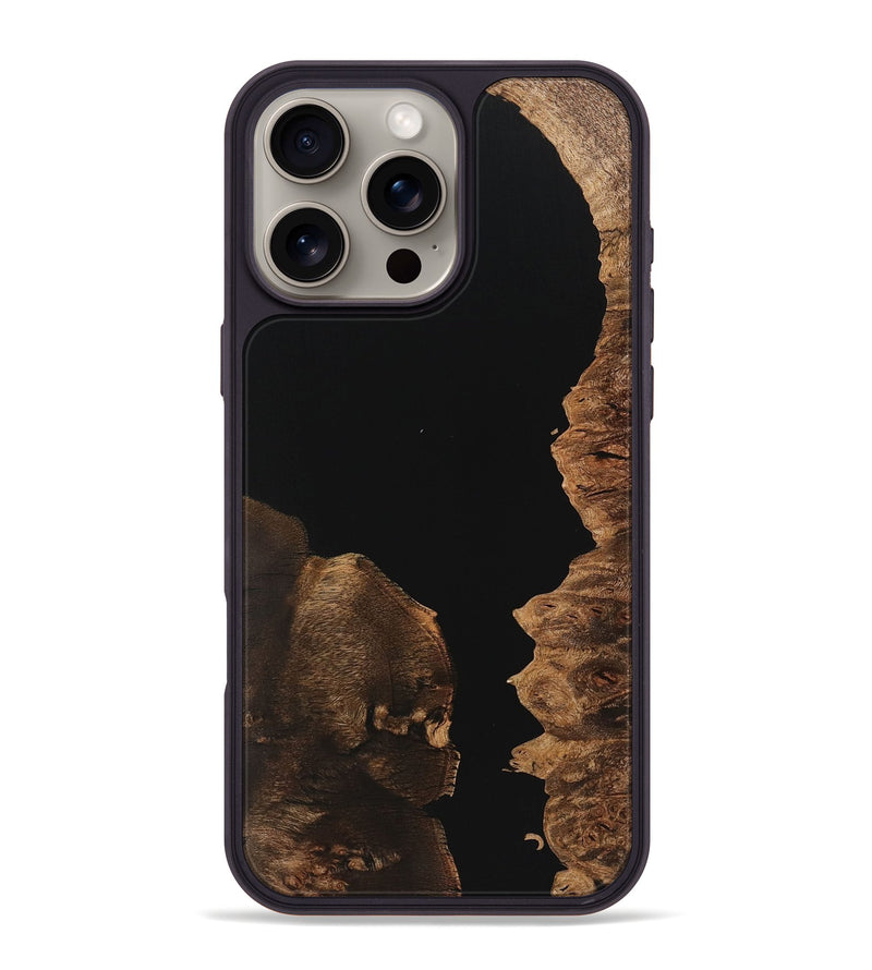 iPhone 16 Pro Max Wood Phone Case - Hannah (Pure Black, 725937)