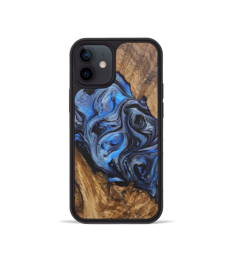 iPhone 12 mini Wood Phone Case - Franco (Blue, 727106)