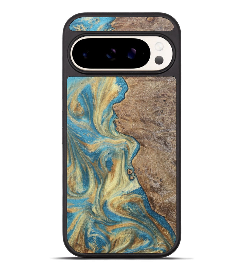 Pixel 9 Pro XL Wood Phone Case - Gabriela (Teal & Gold, 727155)