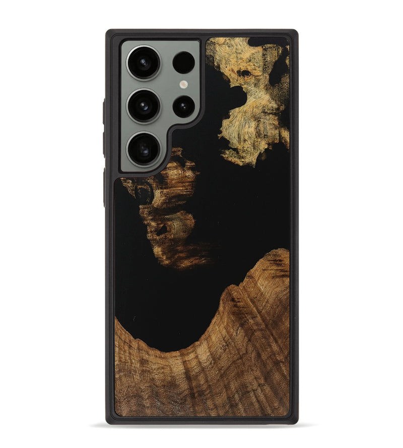 Galaxy S23 Ultra Wood Phone Case - Diena (Pure Black, 728799)