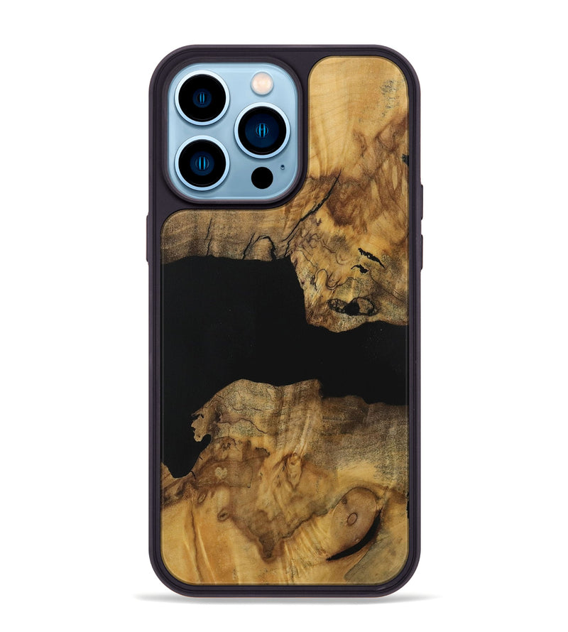 iPhone 14 Pro Max Wood Phone Case - Giancarlo (Pure Black, 728813)