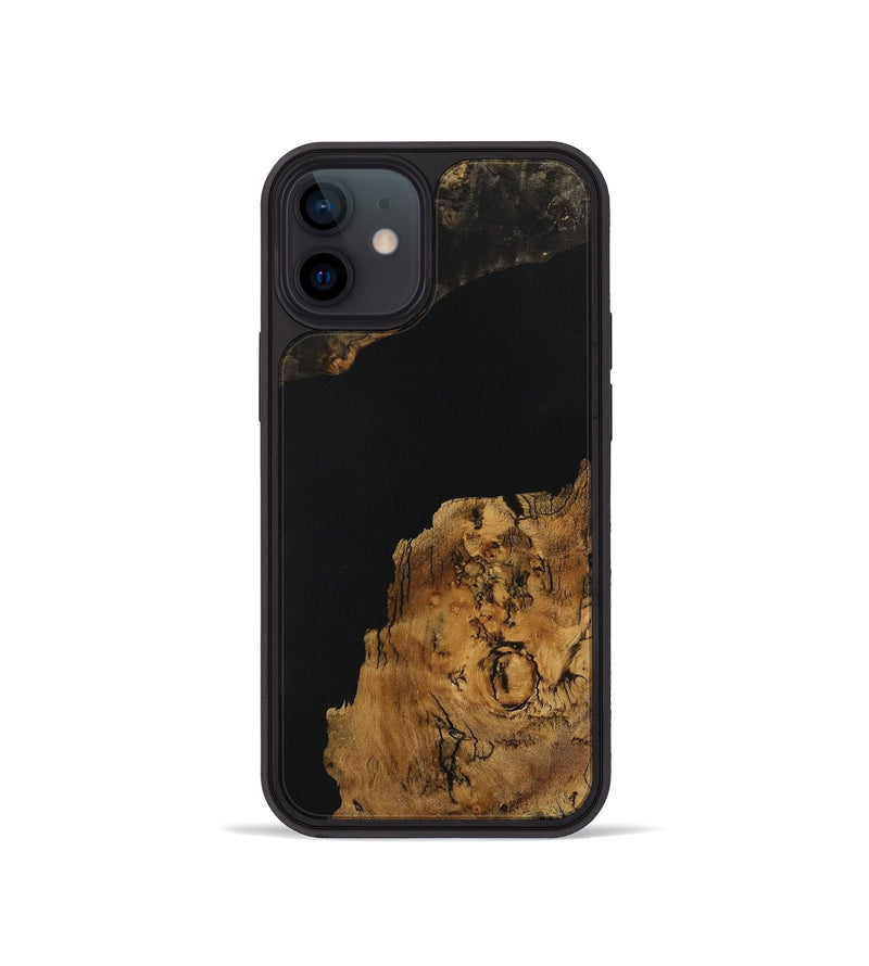 iPhone 12 mini Wood Phone Case - Duncan (Pure Black, 729606)