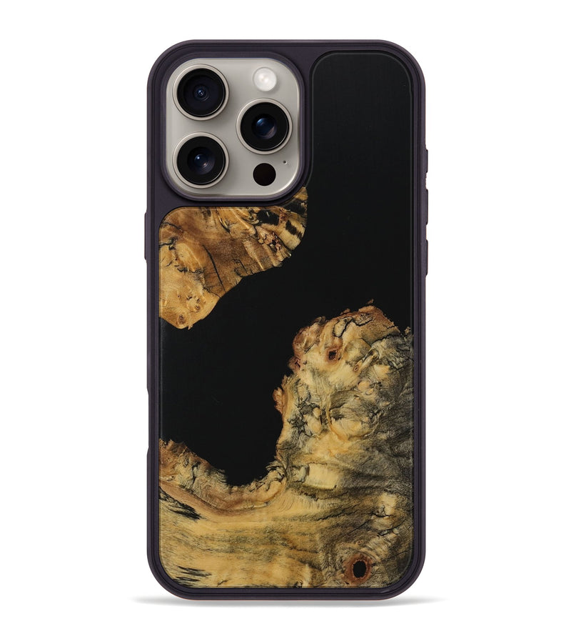 iPhone 16 Pro Max Wood Phone Case - Aubra (Pure Black, 729799)
