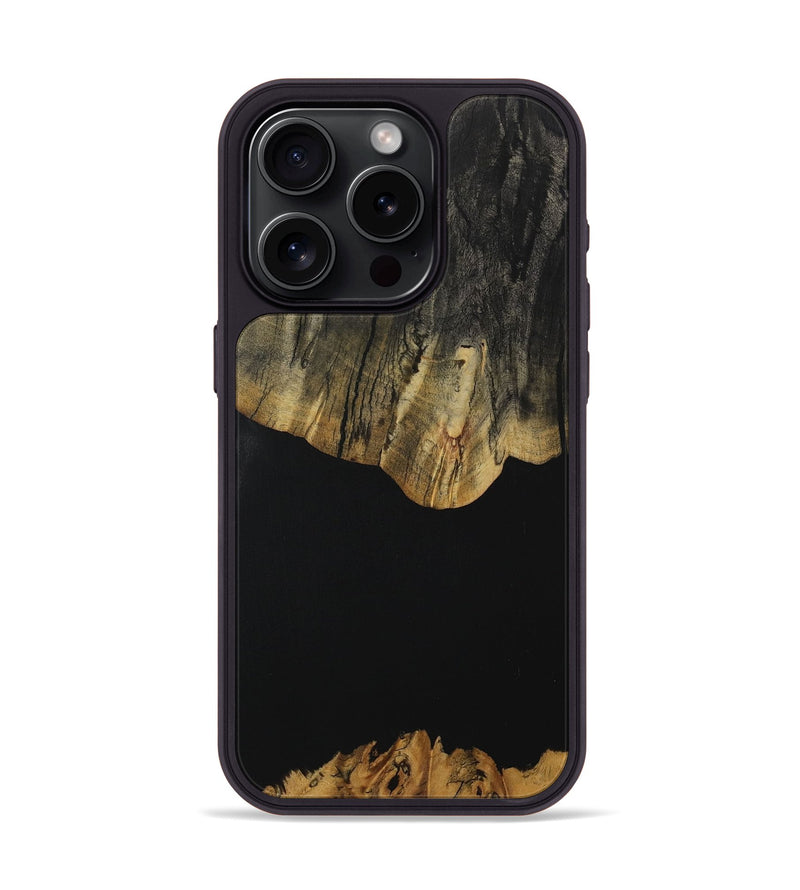 iPhone 15 Pro Wood Phone Case - Jerica (Pure Black, 729826)