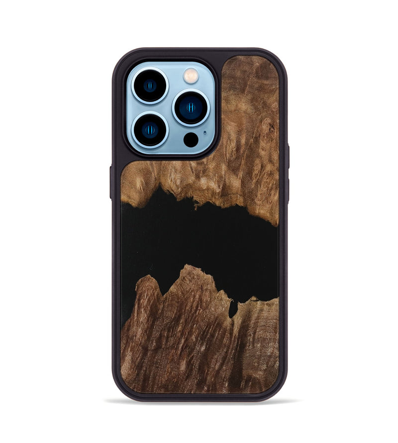 iPhone 14 Pro Wood Phone Case - Elena (Pure Black, 730089)