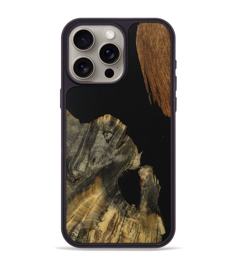 iPhone 15 Pro Max Wood Phone Case - Kare (Pure Black, 730141)