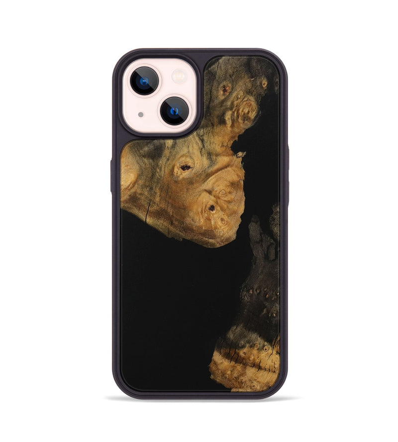 iPhone 14 Wood Phone Case - Shir (Pure Black, 730171)
