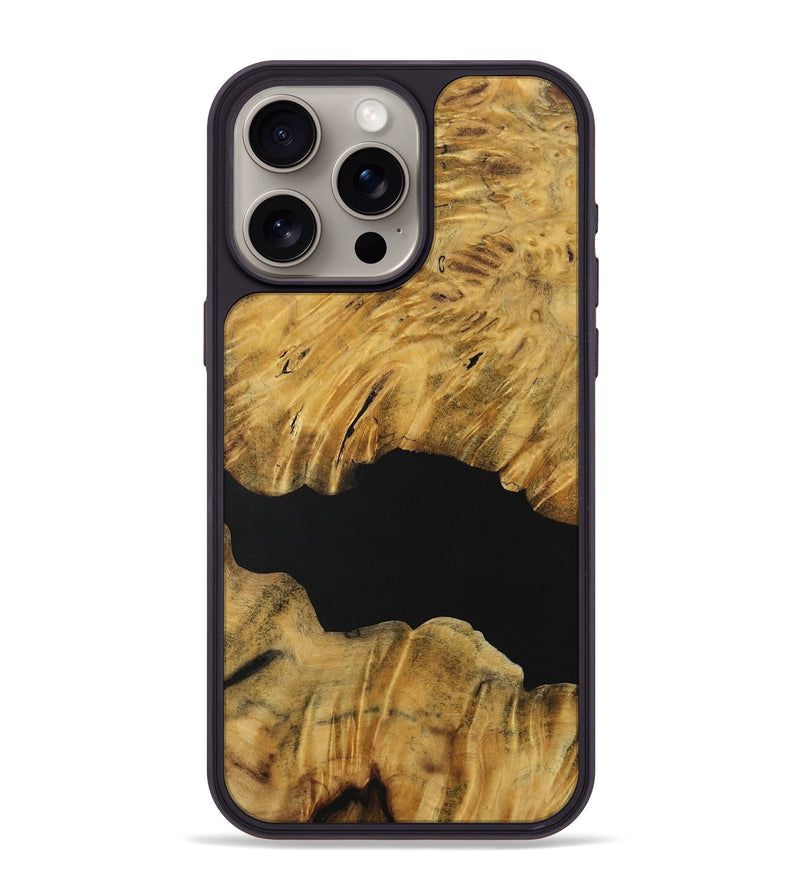 iPhone 15 Pro Max Wood Phone Case - Lenna (Pure Black, 731250)