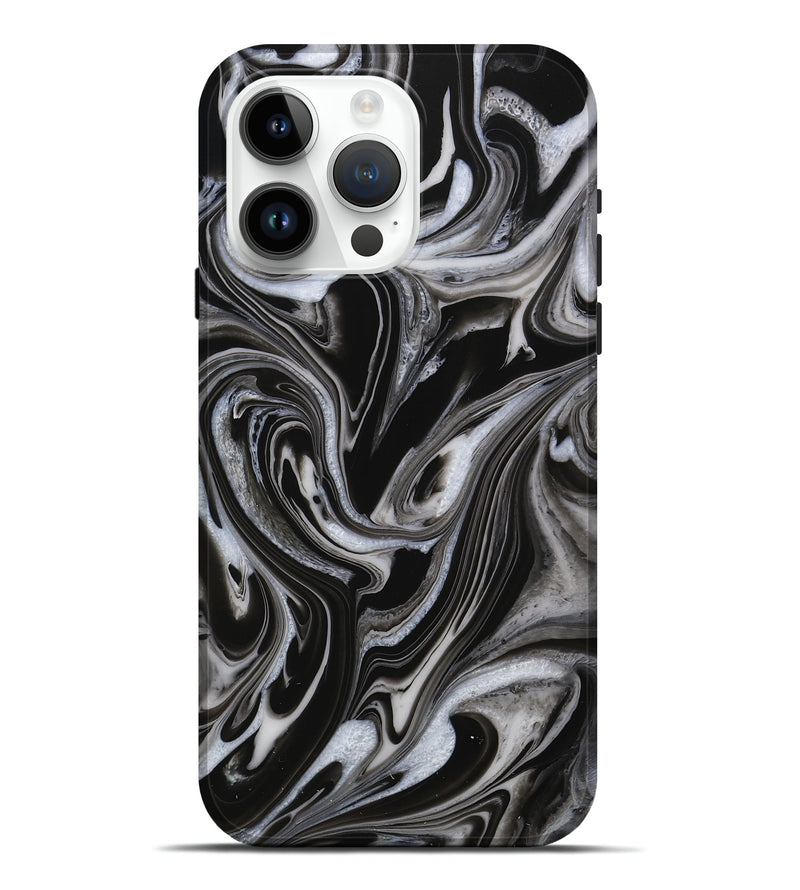 iPhone 15 Pro Max ResinArt Live Edge Phone Case - Isoft (Black & White, 731640)