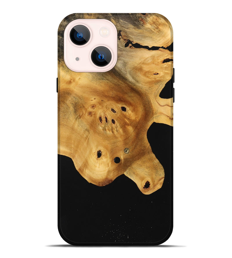 iPhone 14 Plus Wood Live Edge Phone Case - Helmer (Pure Black, 733429)