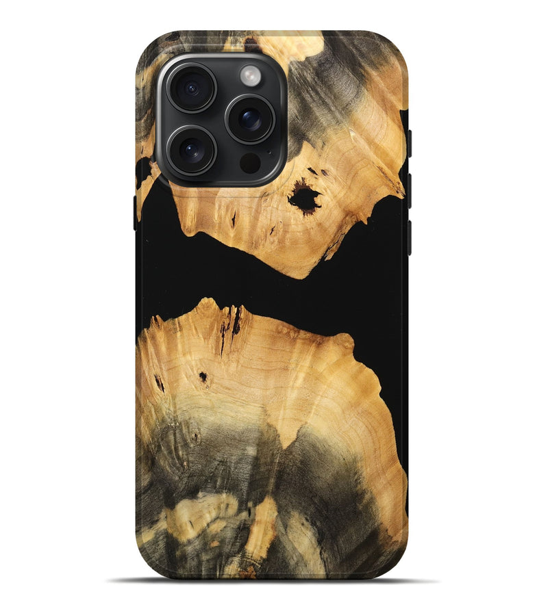 iPhone 16 Pro Max Wood Live Edge Phone Case - Ethelda (Pure Black, 733878)