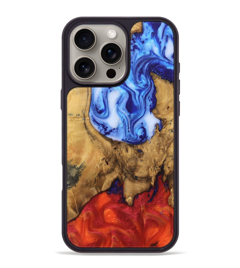 iPhone 16 Pro Max Wood Phone Case - Leandro (Fire & Ice, 734307)