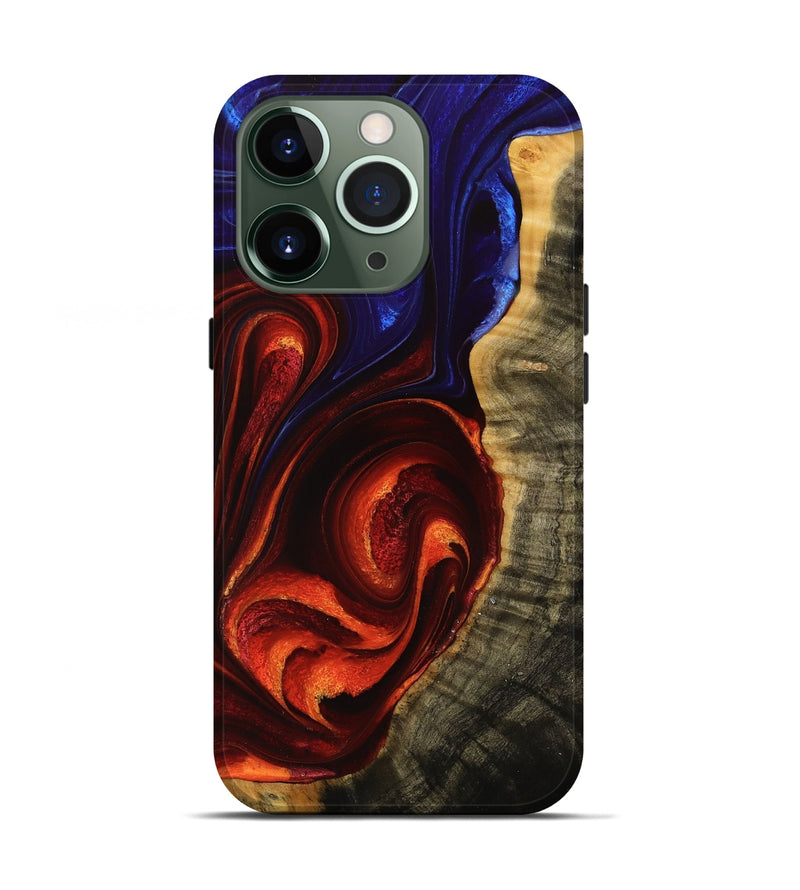 iPhone 13 Pro Wood Live Edge Phone Case - Treyvon (Fire & Ice, 734343)