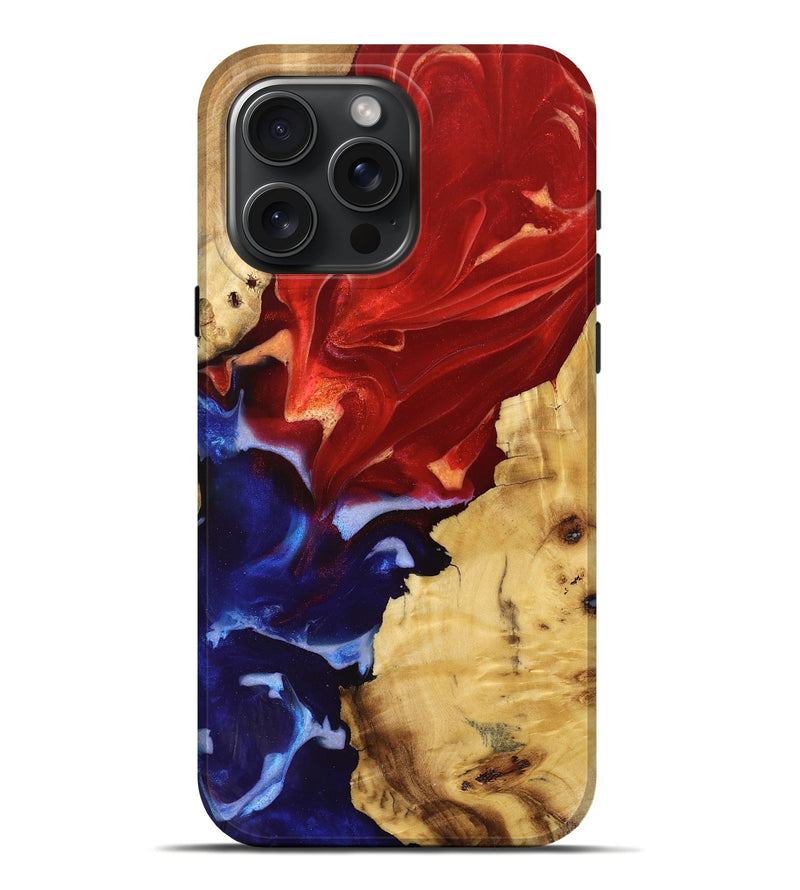 iPhone 16 Pro Max Wood Live Edge Phone Case - Eustace (Fire & Ice, 734352)