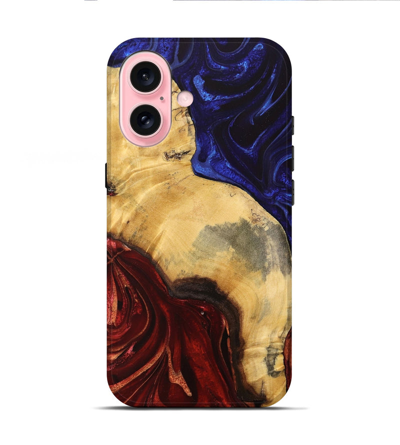 iPhone 16 Wood Live Edge Phone Case - Lyne (Fire & Ice, 734355)