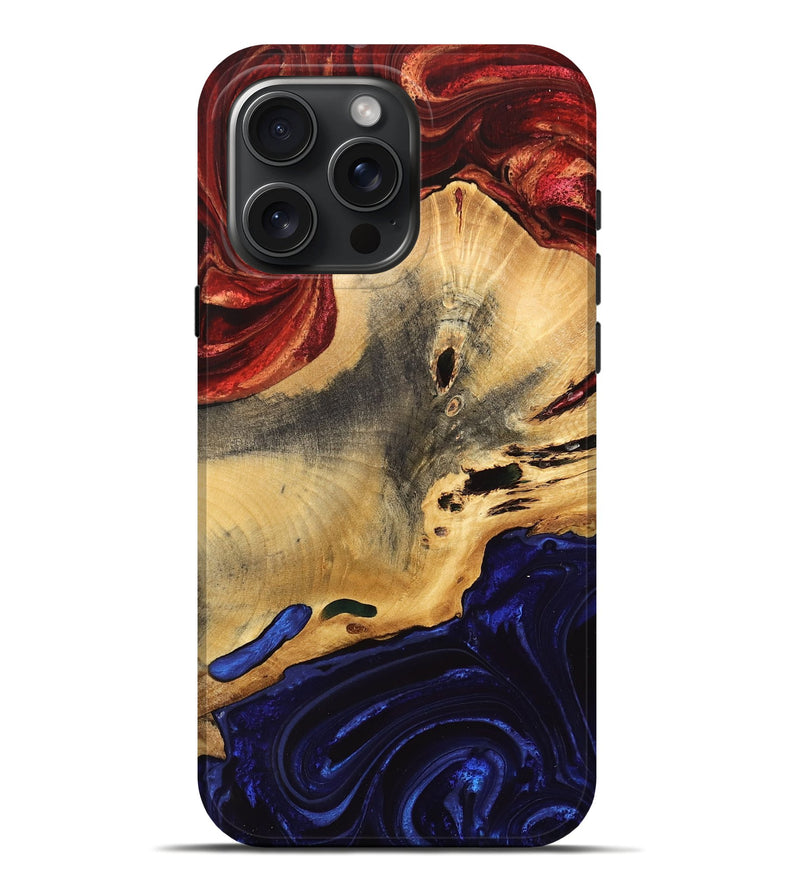 iPhone 16 Pro Max Wood Live Edge Phone Case - Babara (Fire & Ice, 734358)