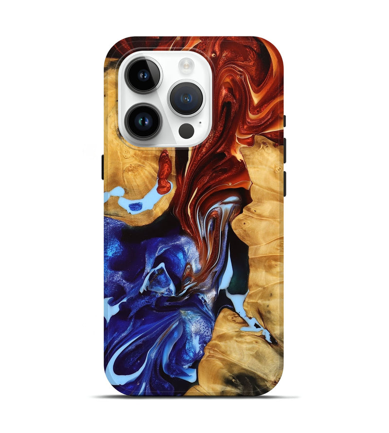 iPhone 15 Pro Wood Live Edge Phone Case - Orson (Fire & Ice, 734618)