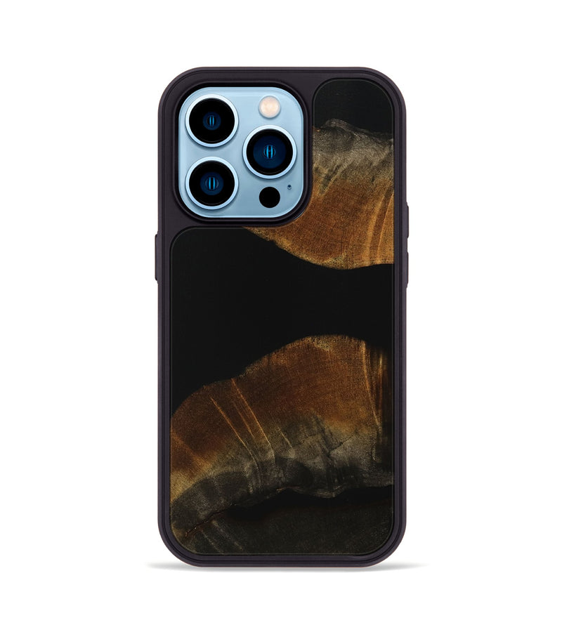 iPhone 14 Pro Wood Phone Case - Hendra (Pure Black, 735116)