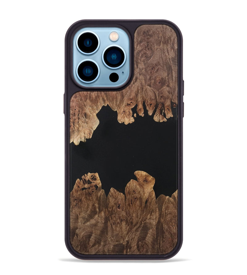 iPhone 14 Pro Max Wood Phone Case - Beckie (Pure Black, 735252)