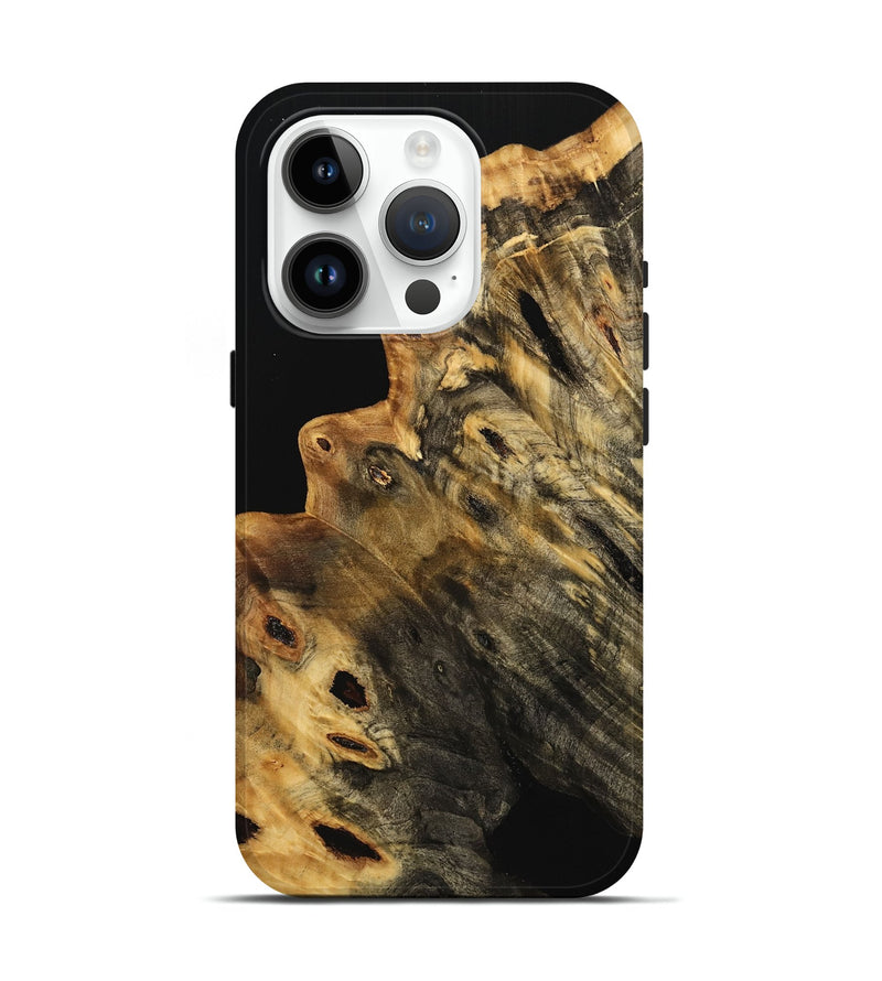 iPhone 15 Pro Wood Live Edge Phone Case - Lana (Pure Black, 736338)