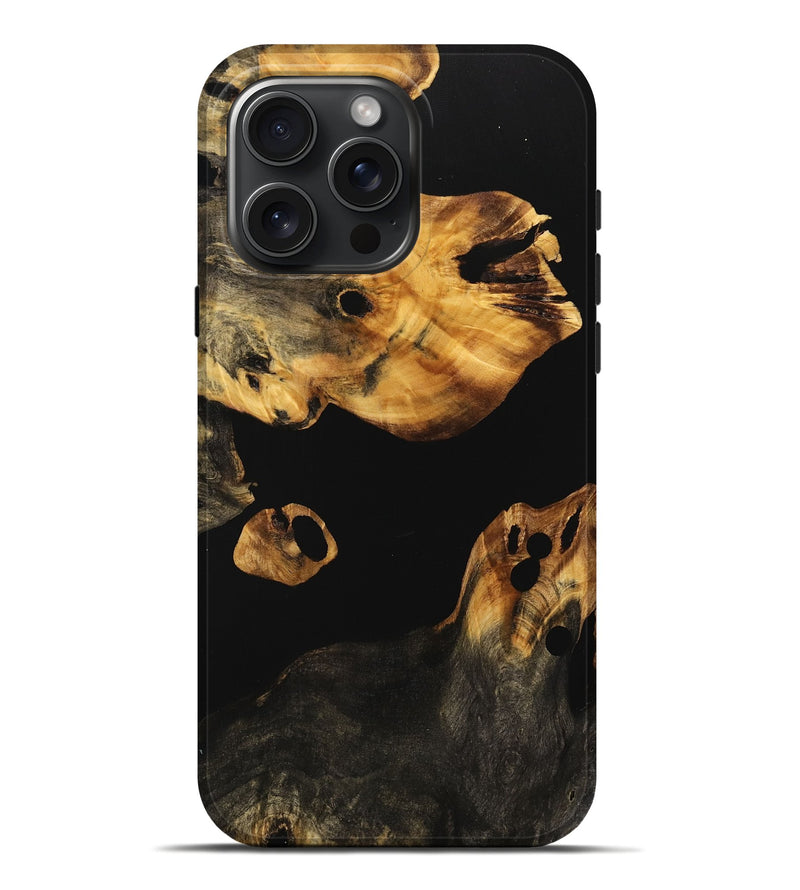 iPhone 16 Pro Max Wood Live Edge Phone Case - Verla (Pure Black, 736342)
