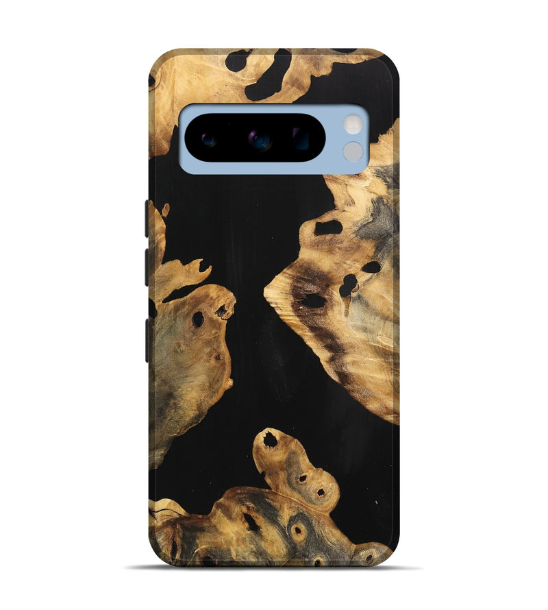 Pixel 8 Pro Wood Live Edge Phone Case - Aniko (Pure Black, 736346)