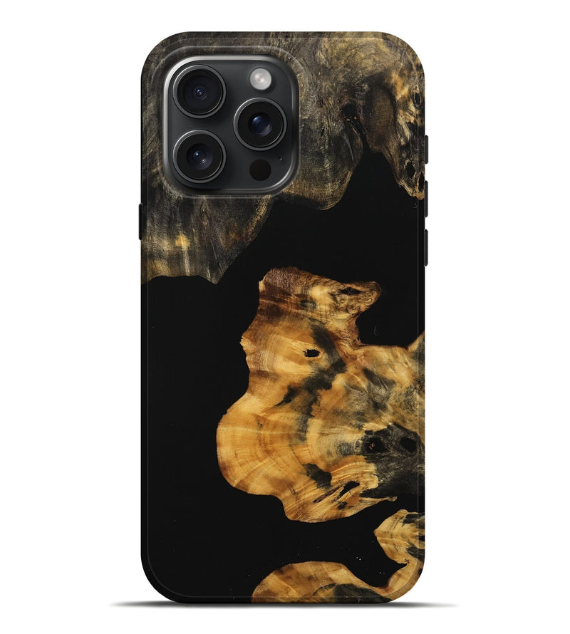iPhone 16 Pro Max Wood Live Edge Phone Case - Joao (Pure Black, 736353)