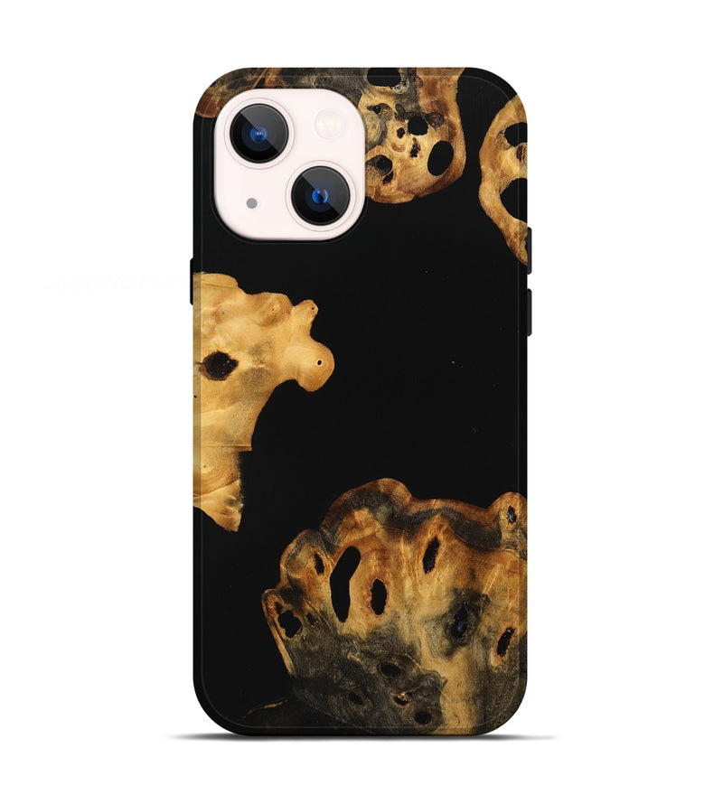 iPhone 13 Wood Live Edge Phone Case - Tica (Pure Black, 736355)