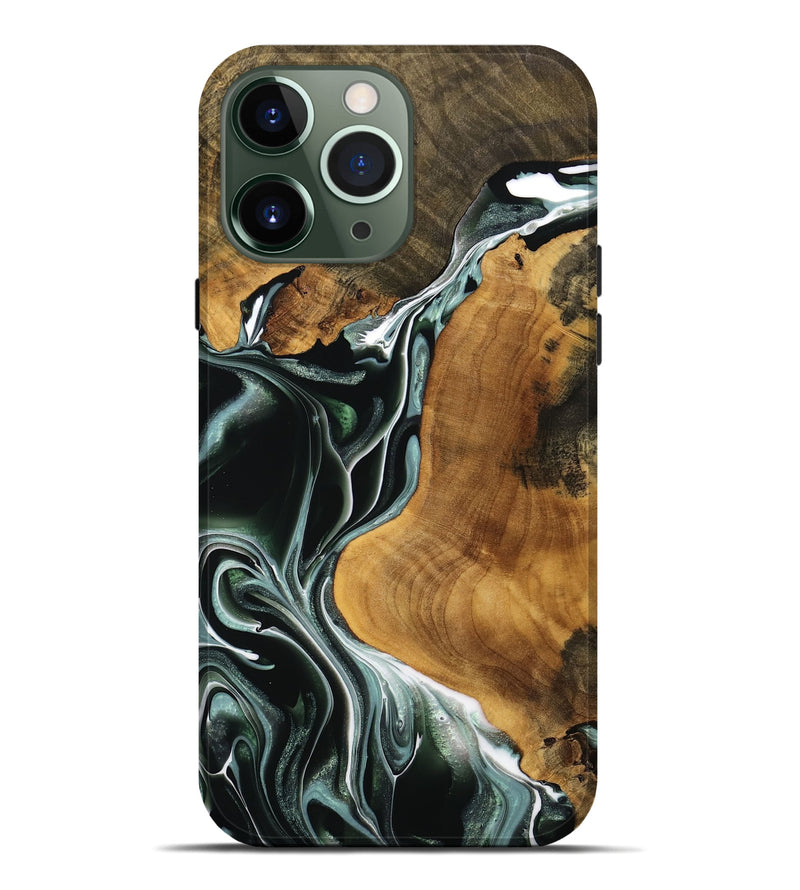 iPhone 13 Pro Max Wood Live Edge Phone Case - Keion (Green, 737677)