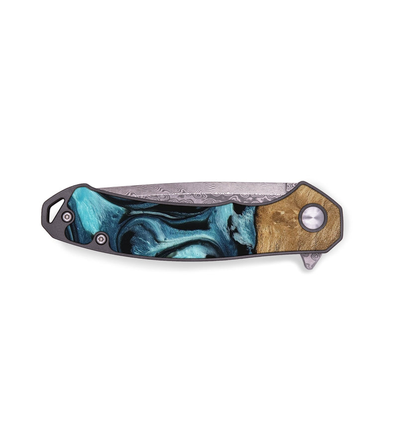 EDC Wood Pocket Knife - Pamela (Blue, 743295)
