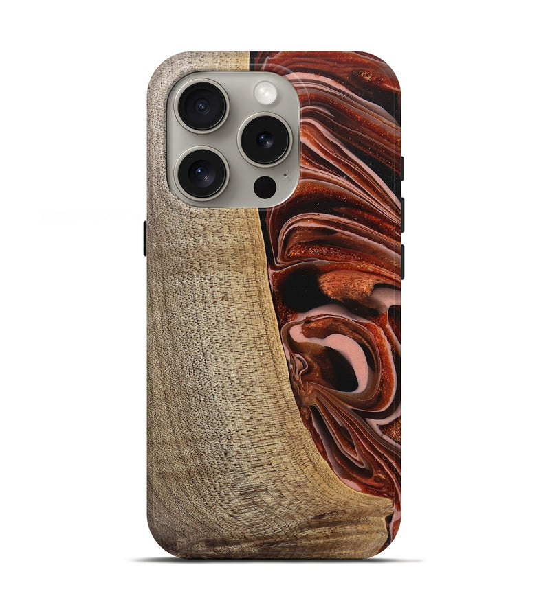 iPhone 16 Pro Wood Live Edge Phone Case - Lotta (Red, 745706)