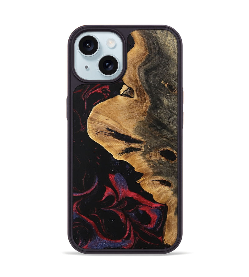 iPhone 15 Wood Phone Case - Kate (Red, 746788)