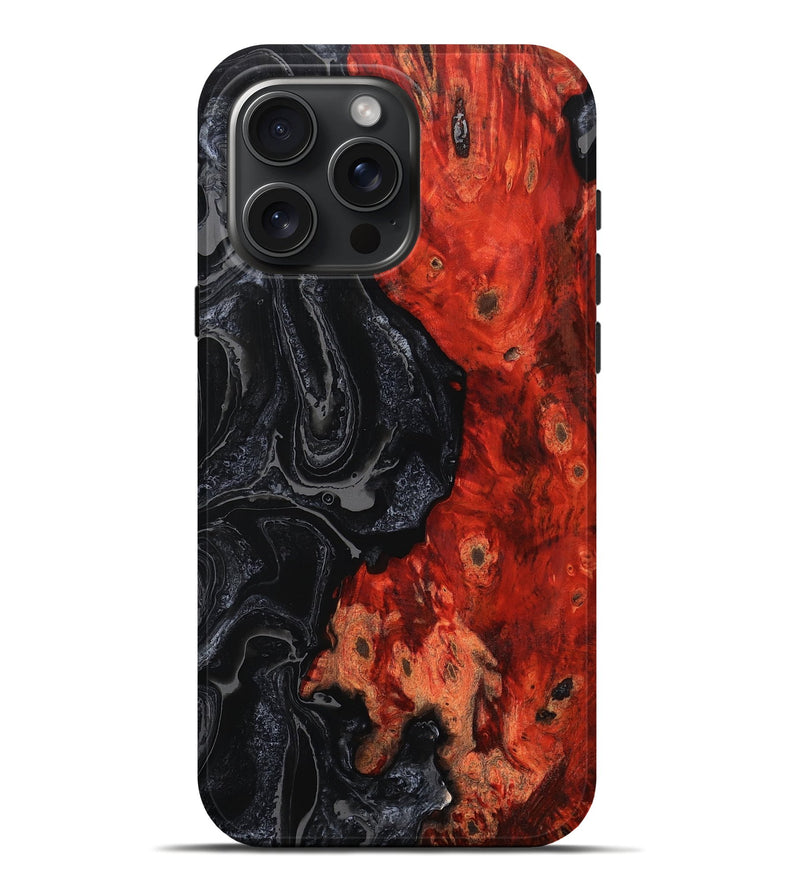 iPhone 16 Pro Max Wood Live Edge Phone Case - Tosha (Black & White, 754071)